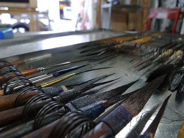 ピンストライプの筆