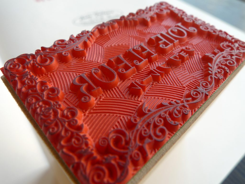 絵柄、枠が入ったお洒落なゴム印